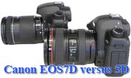 Modely Canon EOS 7D a EOS 5D: srovnání (Kliknutí zvětší)