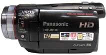 Kartový Panasonic HDC-SD100 zboku (Klikni pro zvětšení)