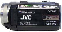 Boční detail videokamery JVC HD30 (Kliknutí zvětší)