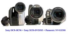 Srovnání tří kamer sortimentu Sony (Klikni pro zvětšení)