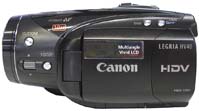Celkový boční pohled na Canon HV40 (Kliknutí zvětší)