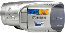 Videokamera Canon HV20: silueta zboku (Klikni pro zvětšení)