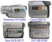 Srovnání nynější nabídky mini-DV kamer (Kliknutí zvětší)