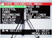 Hlavní REC-nabídka kamery GS55 (Klikni pro zvětšení)