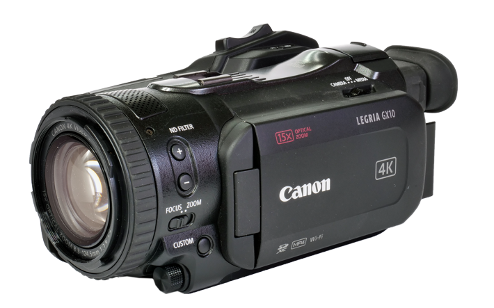 Videokamera Canon Legria GX10 zepředu bez clony