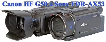 Videokamery Canon HF G50 a Sony FDR-AX53...
