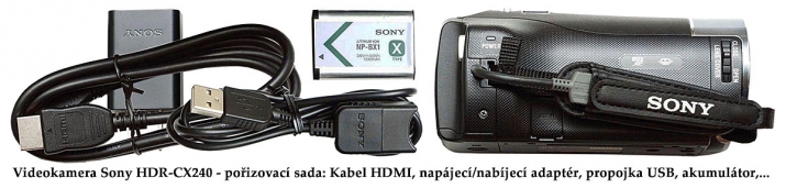 Pořizovací sada výrobce s Videokamerou Sony CX240 