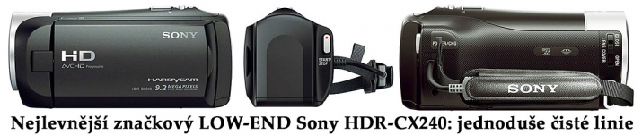 Videokamera Sony HDR-CX240: čisté linie mašinky
