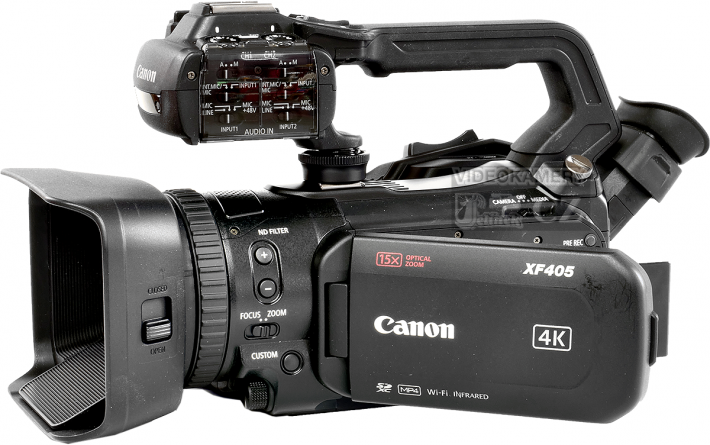 Canon XF405 v přední perspektivě