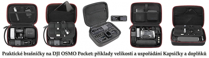 Uspořádání různých brašniček k DJI OSMO Pocket