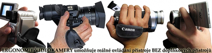 ERGONOMIE VIDEOKAMERY s různými příklady držení