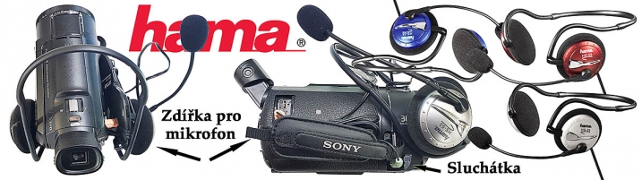 Videokamera Sony FDR-AX53 s Audio-sadou Hama HS55