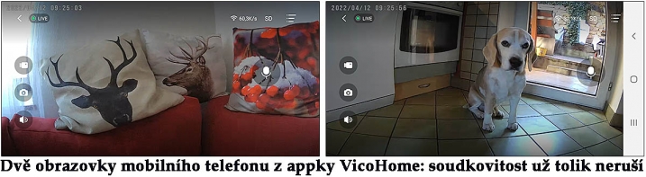 Dvě momentky z aplikace UBox na displeji mobilu...