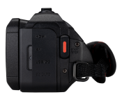 Videokamera JVC GZ-R495 v černé barvě zezadu
