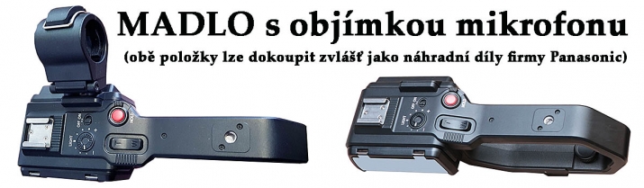 Madlo i objímku mikrofonu pro HC-X2000 lze dokoupit