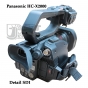 Panasonic HC-X2000: detail akumulátoru a SDI-výstupu