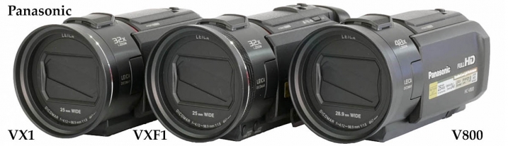 Současné Videokamery Panasonic VX1, VXF1 a V800...