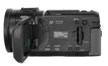 Videokamera Panasonic HC-V800: detail prvků pod LCD