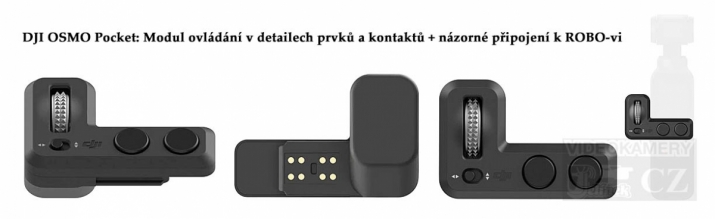 DJI OSMO Pocket: Modul ovládání s prvky a kontakty