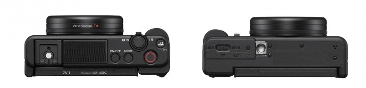 Vlogovací fotoaparát Sony ZV-1 ve dvou detailech těla