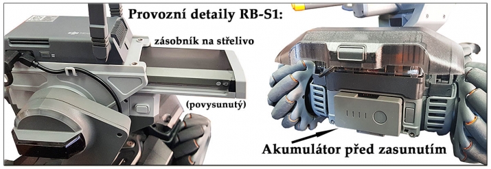 Zásobník na střelivo a akumulátor před docvaknutím