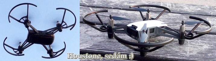 Dron před přistáním a na svém stolním Heliportu... 