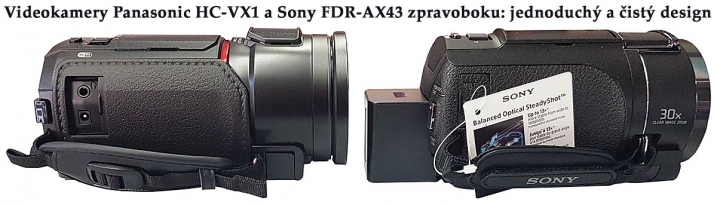 Videokamery Panasonic HC-VX1a Sony FDR-AX53 zprava