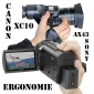 Canon XC10 a Sony FDR-AX43: ERGONOMIE přístrojů
