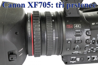 Videokamera Canon XF705: tři prstence manuálů... 