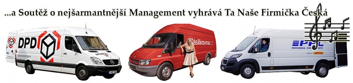 Pomyslná soutěž o šarmantnost managementu v koláži 