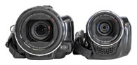 Přední pohled Canon HF M41 a HF R27 (Kliknutí zvětší)