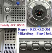 Detaily ovládání JVC GR-DX35 (Klikni pro zvětšení)