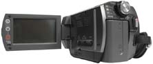 Sony SR70 s otevřeným LCD-panelem (Klikni pro zvětšení)