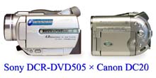 Porovnání za sebou: DVD505 a DC20 (Klikni pro zvětšení)