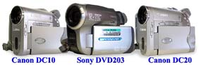 Srovnání velikostí: DVD Sony a Canon (Klikni pro zvětšení)