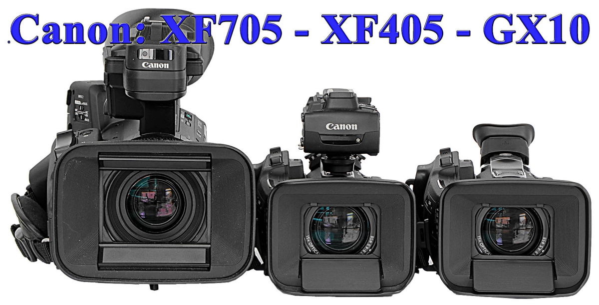Videokamery Canon XF705, XF405 a GX10 - srovnání