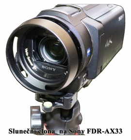 Sluneční clona NEW CHINA na kameře Sony AX33...