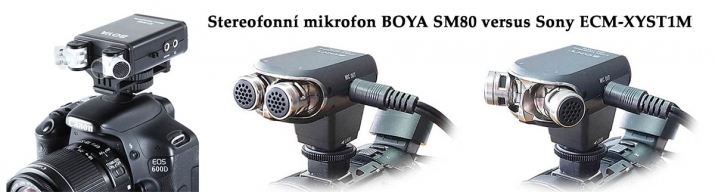 Stereofonní BOYA SM80 vedle modelu Sony ECM-XYST1M