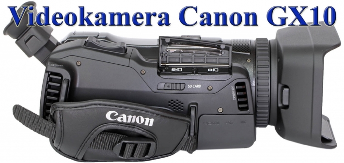 Videokamera Canon GX10: detail pravoboku přístroje 