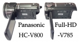 Videokamery Panasonic HC-V800 a HC-V785 zleva...