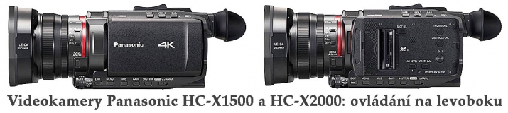 Ovládání Videokamer Panasonic HC-X1500/2000 vlevo