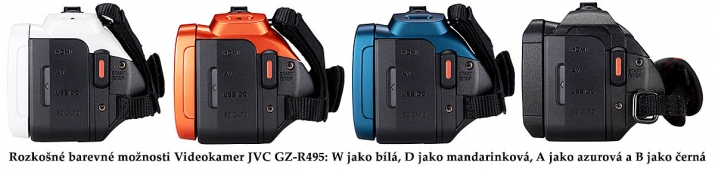 ČTYŘI barevné varianty Videokamer JVC GZ-R495...