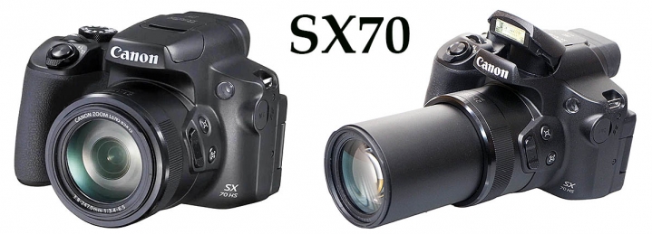 Canon PowerShot SX70 HS v úvratích poloh objektivu