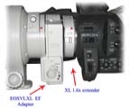 Detail sestavených dílů na kameře XL2 (Kliknutí zvětší)