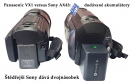 Videokamery Panasonic VX1 a Sony FDR-AX43 zezadu