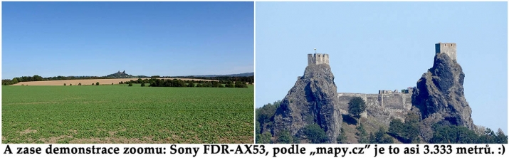 Krásná scenérie hradu Trosky v zoomu Sony FDR-AX53