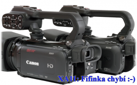 Srovnání videokamer Canon XA11 a XA30 vedle sebe 